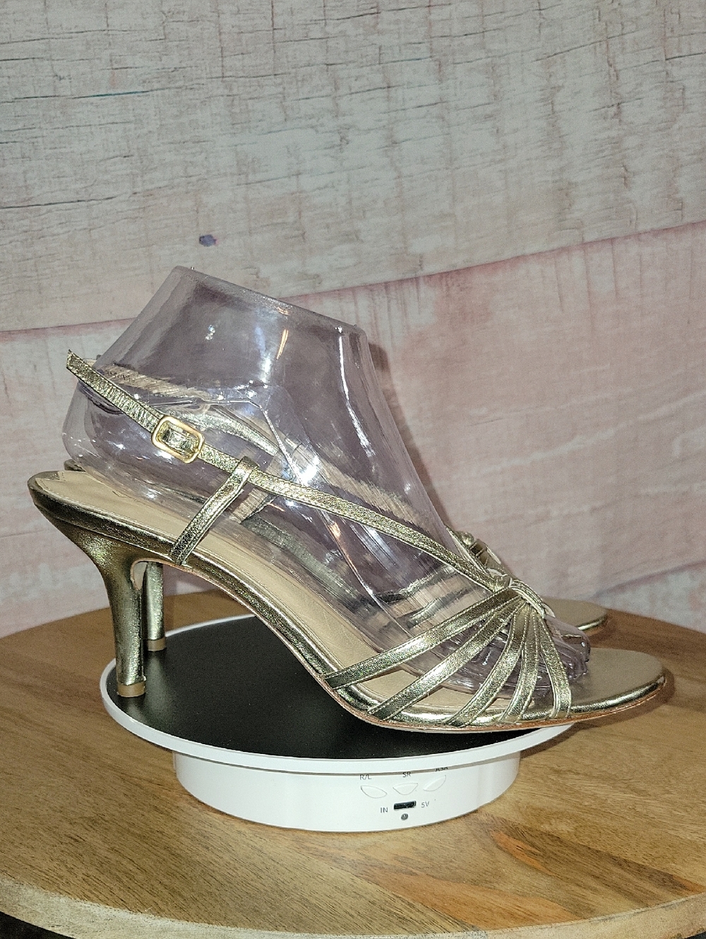 VIA SPIGA Gold Strappy Heels
